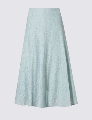 Tailored Fit Burnout A-line Skirt